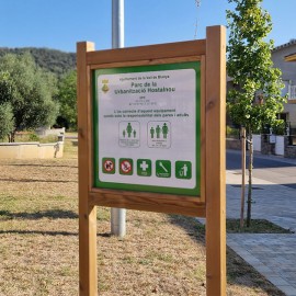Cartell per parcs infantils ECO fabricat en fusta 